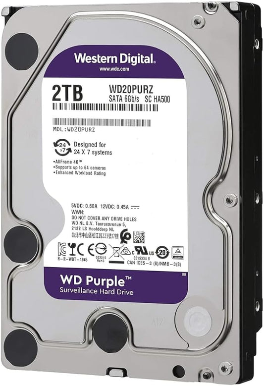 2TB Surveillance Internal Hard Disk Drive WD (Refurbished)