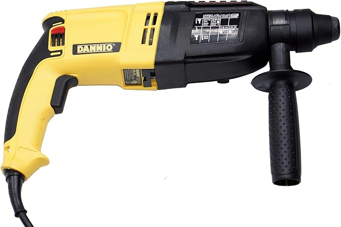 DANNIO Rotary Hammer Drill with Dual Drill Modes, 360° Rotating Auxiliary Handle, 26mm SDS-Plus, Concrete Power Tools with Case - 800 Watts (DN-26)