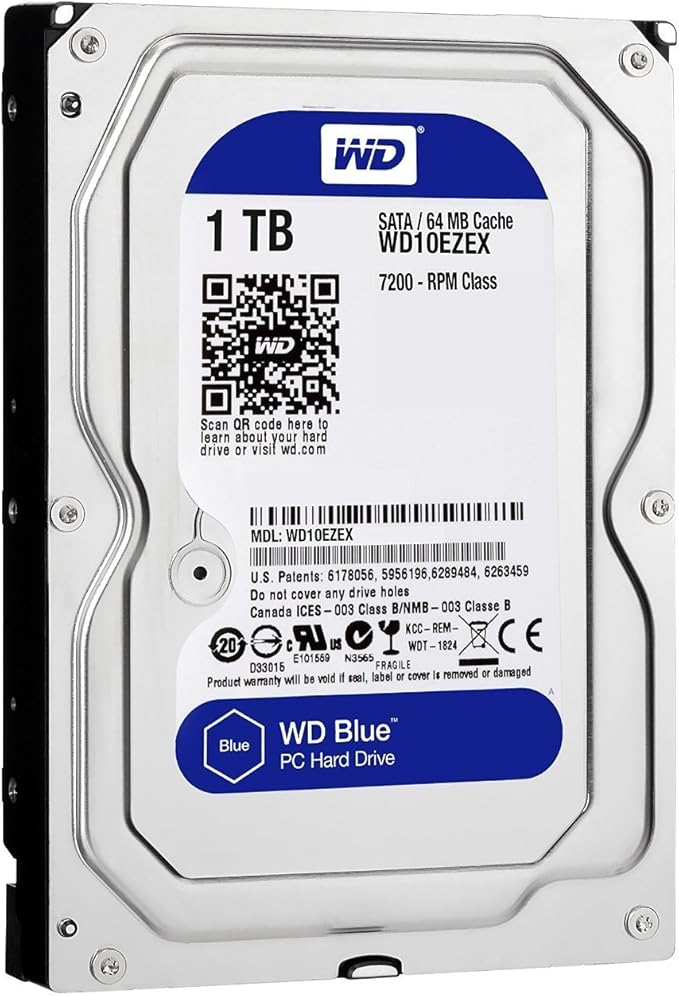 Western Digital(WD) BLUE Deskptop 1TB(1Terabyte) 3.5"Hard Disk Drive, (Refurbished)