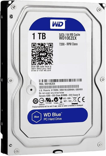 Western Digital(WD) BLUE Deskptop 1TB(1Terabyte) 3.5"Hard Disk Drive, (Refurbished)