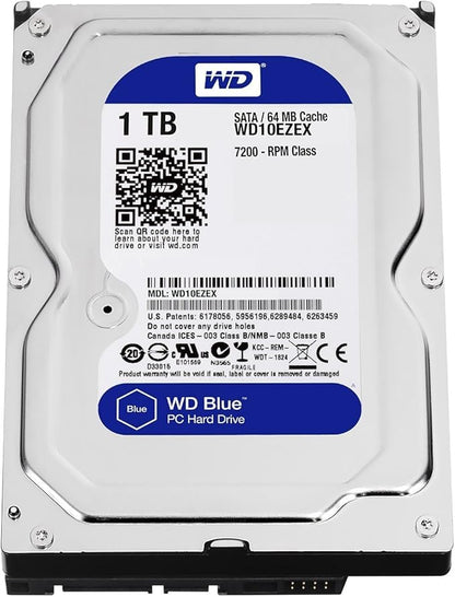 Western Digital(WD) BLUE Deskptop 1TB(1Terabyte) 3.5"Hard Disk Drive, (Refurbished)
