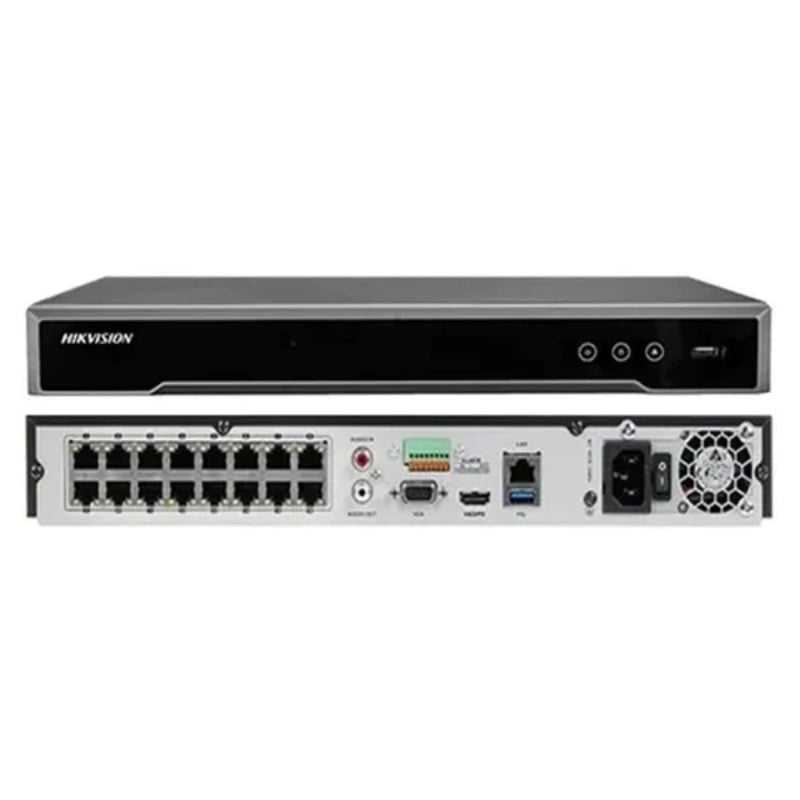 DS-7616NI-Q2/16P 16-Channel 4K Network Video Recorder (NVR) with 16 PoE Ports, (Refurbished)